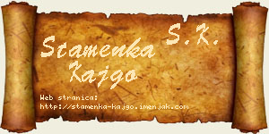 Stamenka Kajgo vizit kartica